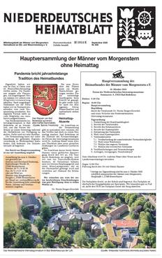 Niederdeutsches Heimatblatt 9/2020 - Männer vom Morgenstern