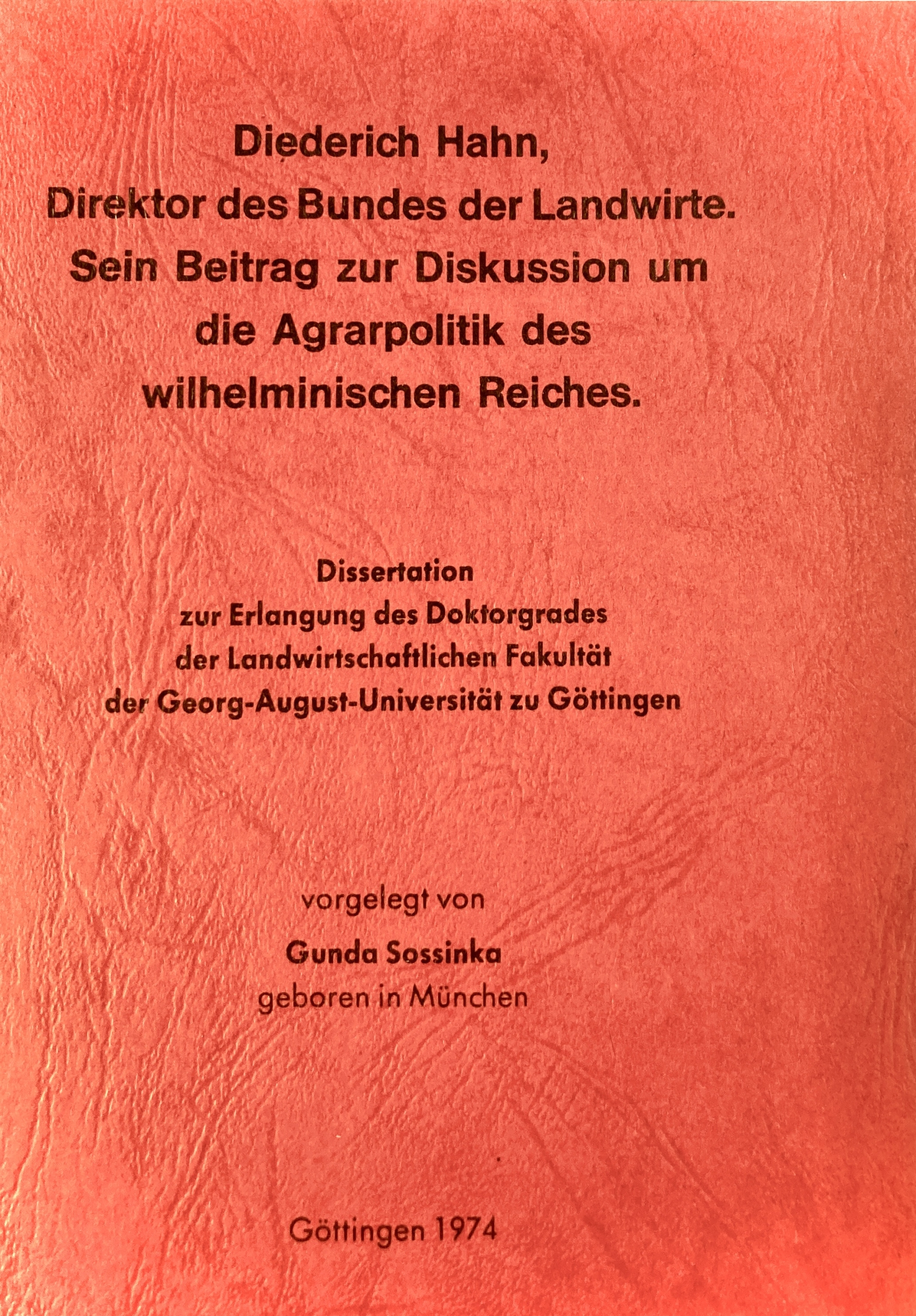 Dietrich Hahn – Sein Beitrag zur Diskussion um die Agrarpolitik des wilhelminischen Reiches – (Kopie)