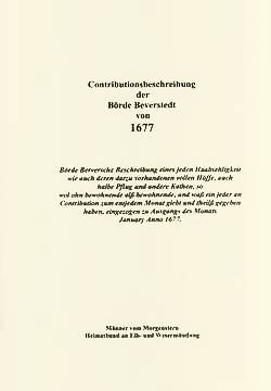Contributionsbeschreibung der Börde Beverstedt von 1677